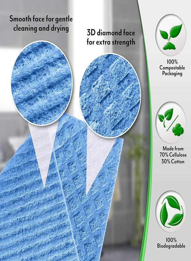 Cleonest Reusable Cellulose Kitchen Sponge Wipes | Pack of 10 | Super Absorbent Cotton Cleaning Cloths for Home, Dishes & Surfaces | Eco-Friendly & Multicolor - Image 2